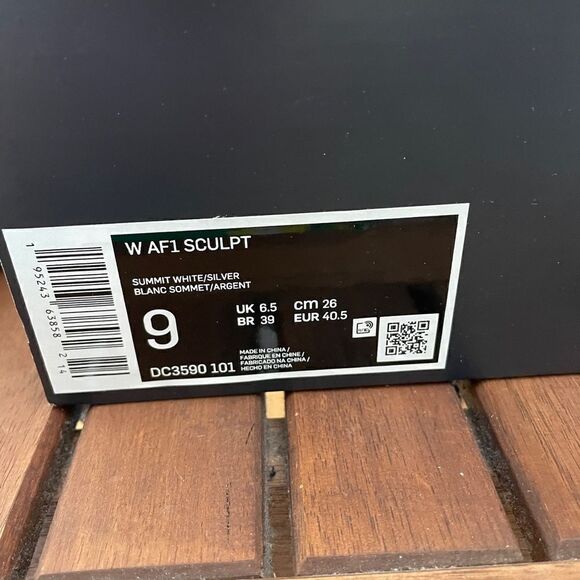 Nike Air Force 1 High Sculpt White Silver US Women 9/UK 6.5/EU 40.5(DC3590-101) - Picture 12 of 12